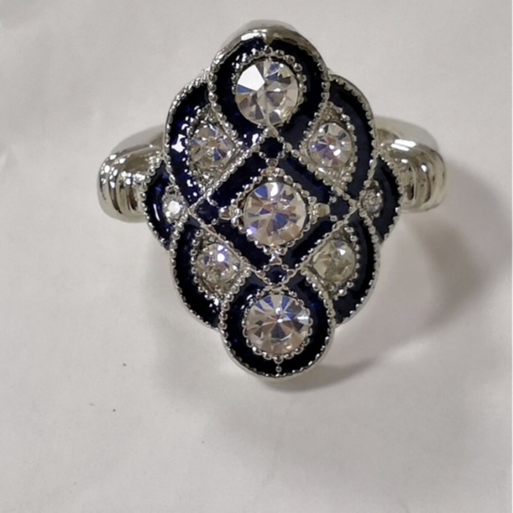 Vintage Style Blue & Silver Ring